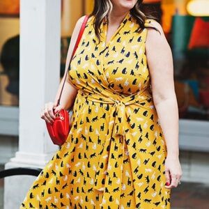 Karina Here Kitty Kitty Ruby sleeveless dress